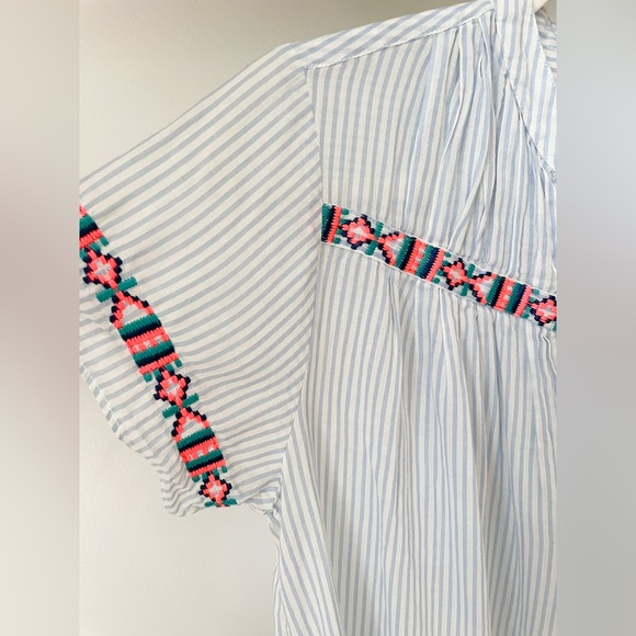 J CREW Striped Embroidered Tunic - Picture 3 of 5